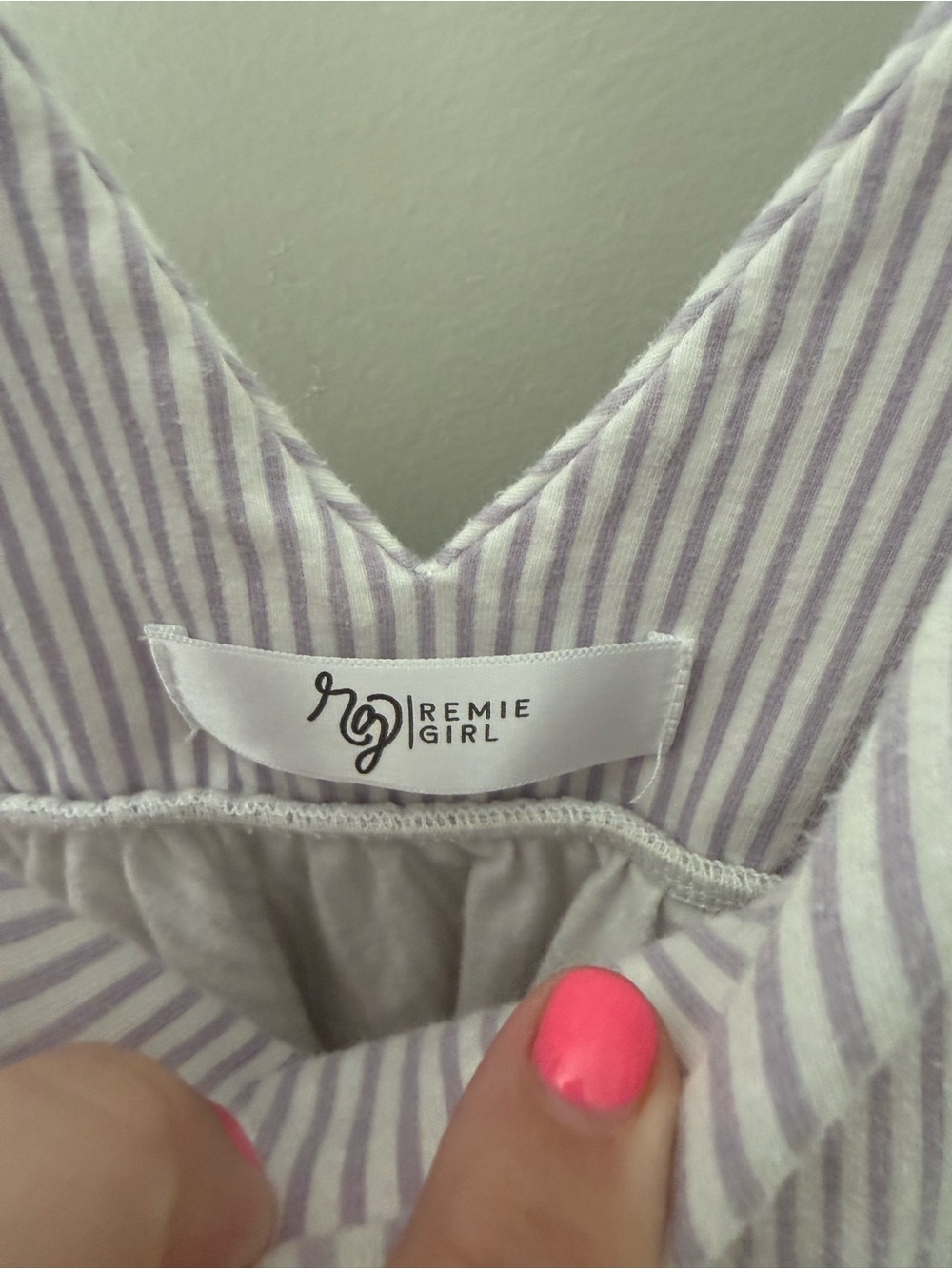 remie girl tank dress in lilac stripe girls size 6 - Picture 2 of 5